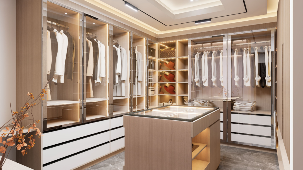 Organised capsule wardrobe.
