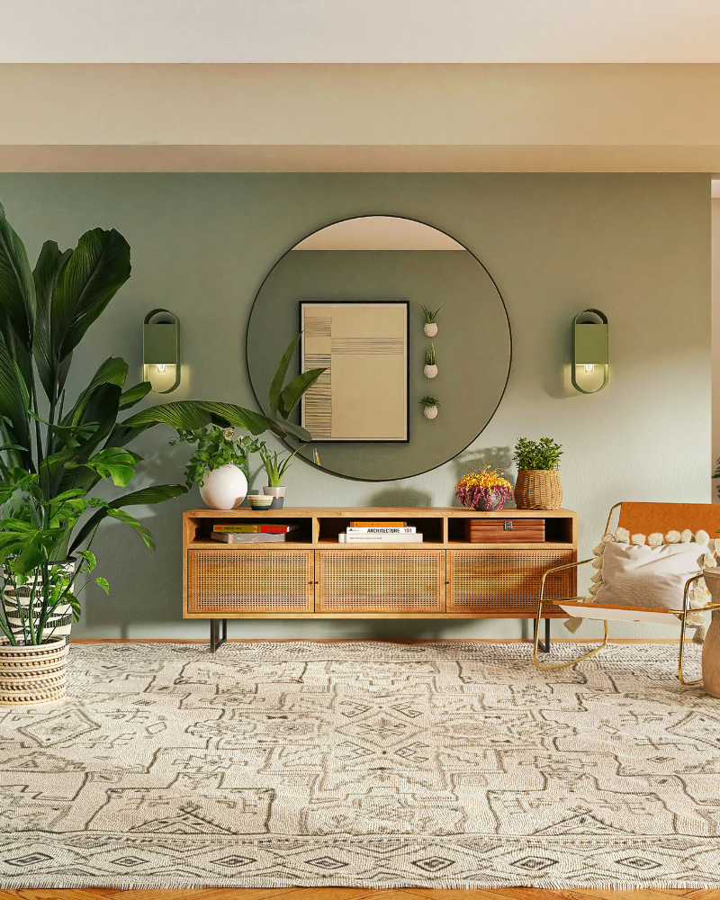 Home console with mirror